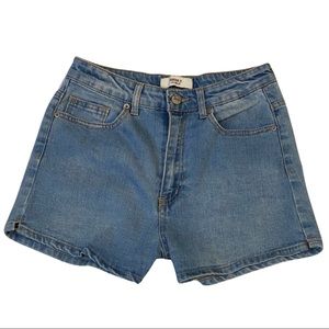 High waisted jean shorts